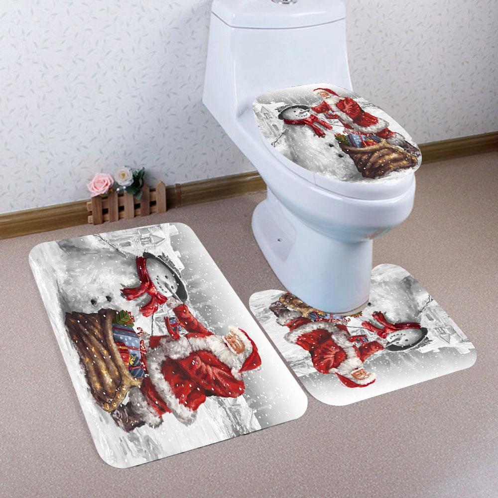 Set de Baño Papá Noel y Muñeco de Nieve