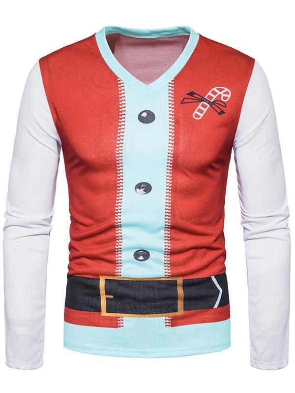 Santa Costume V Neck Ugly Shirt