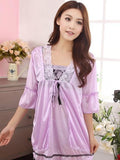 Satin & Lace Babydoll with Robe - Theone Apparel