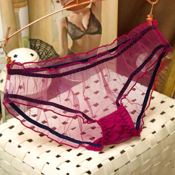 See-Through Black Hipster Panty-Rose Red-Theone Apparel