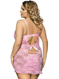 See-Through Lace Plus Size Slip Dress - Theone Apparel