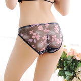 Sheer Cherry Blossom Bikini Panties - Theone Apparel