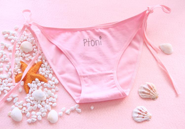 Side Tie Bikini Panty-Pink-Theone Apparel