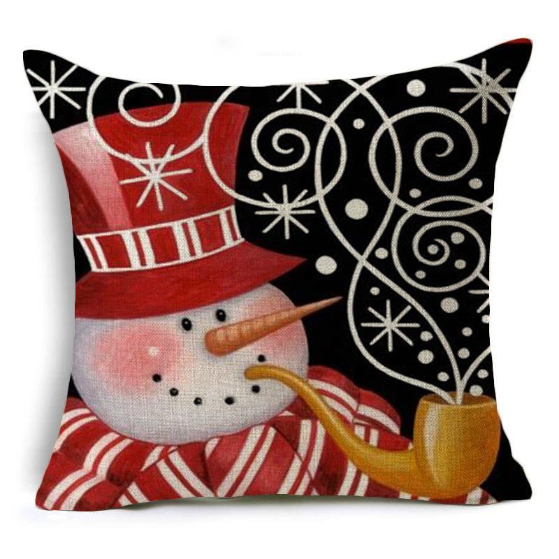 Smiling Snowman Holiday Pillow Cows