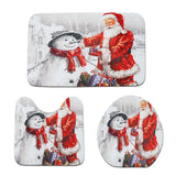 Snowman dan Santa Christmas Bath Mat Bath Set