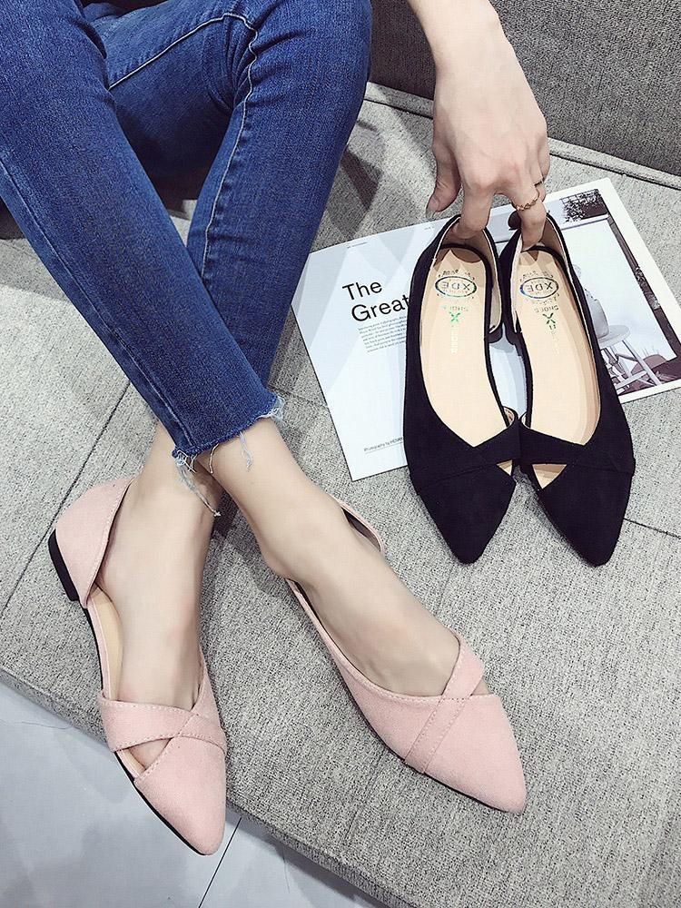 Soft Suede D'Orsay Ballet Flats