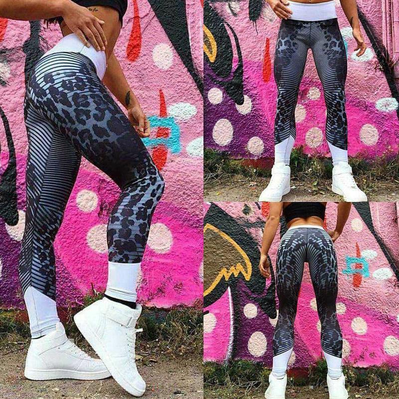 Leggings de gymnase à rayures au guépard sportif