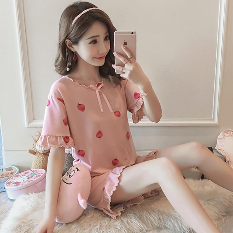 Strawberry Fields Fruit Print Sleep Set-Theone Apparel