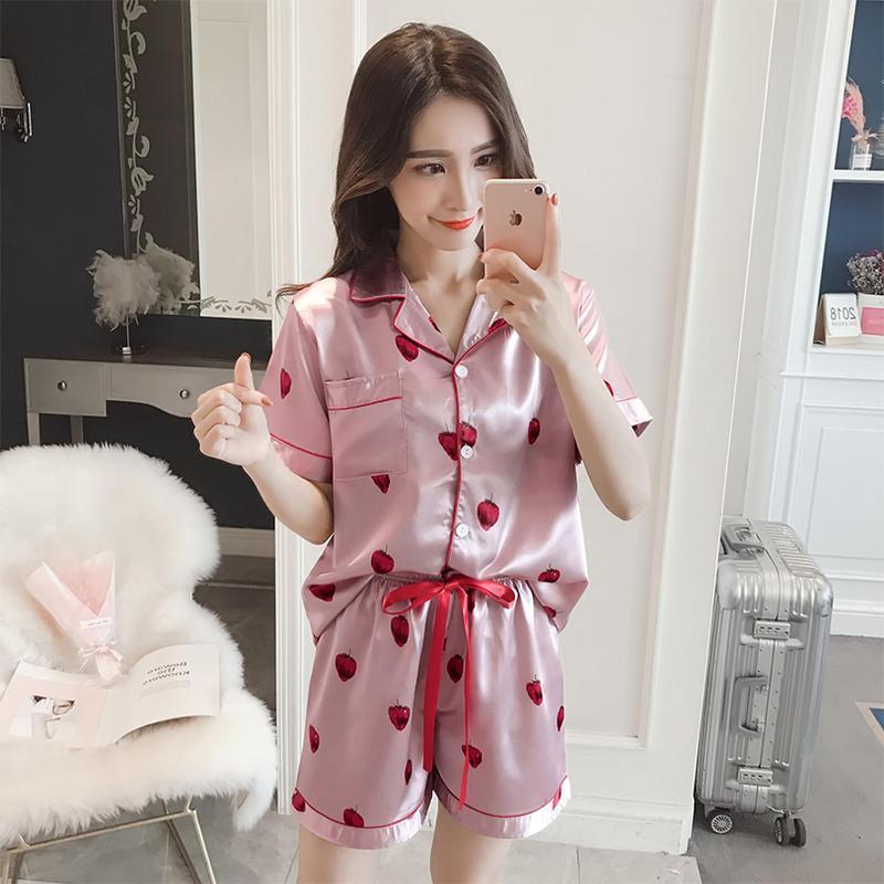 Strawberry Sweetness Silky Sleep Set