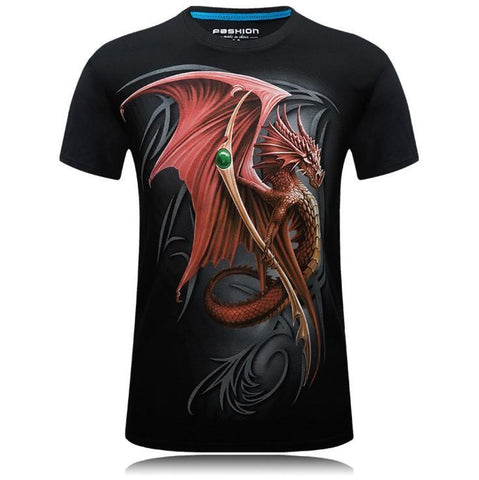 Symbolic Red Dragon Graphic Shirt