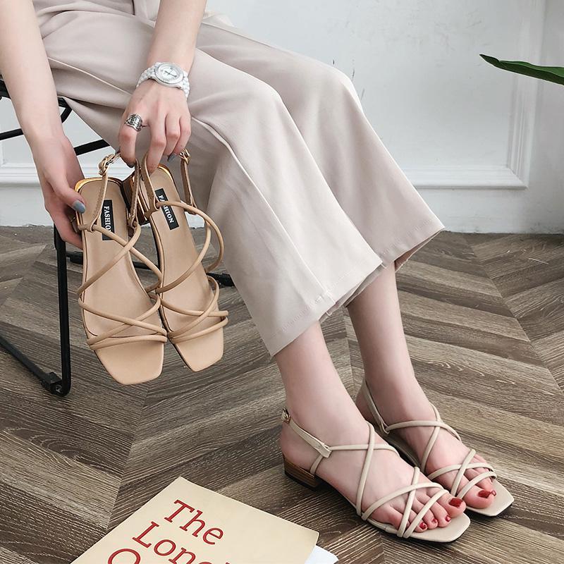 Tube Strap Ankle Wrap Sandals