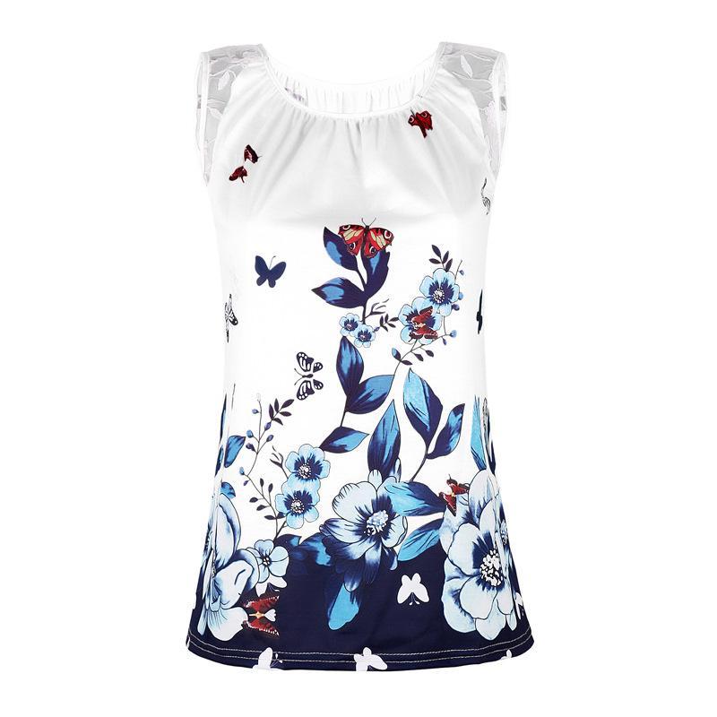 Top de encaje con estampado de mariposas