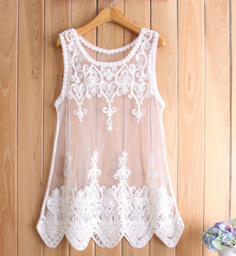 Lacy See Through Mesh Layering Tank