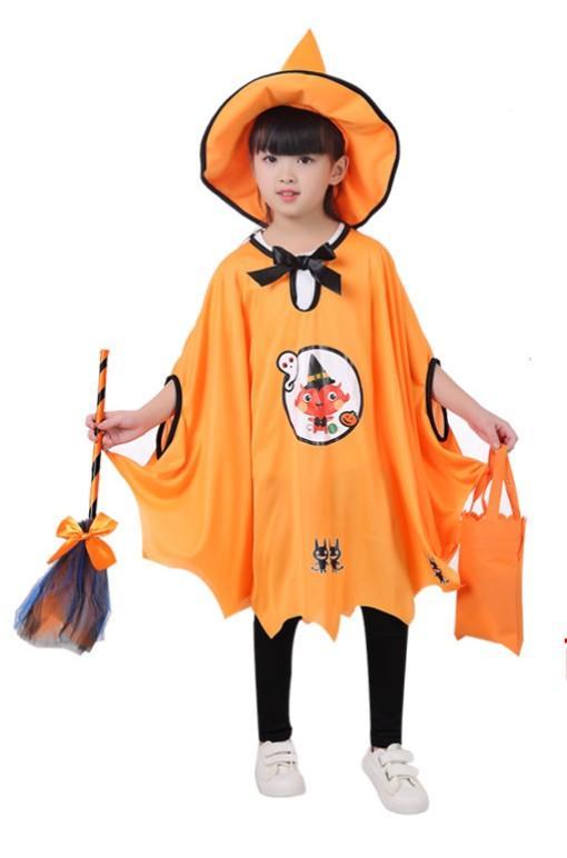 Conjunto completo de disfraz de niña bruja de Halloween