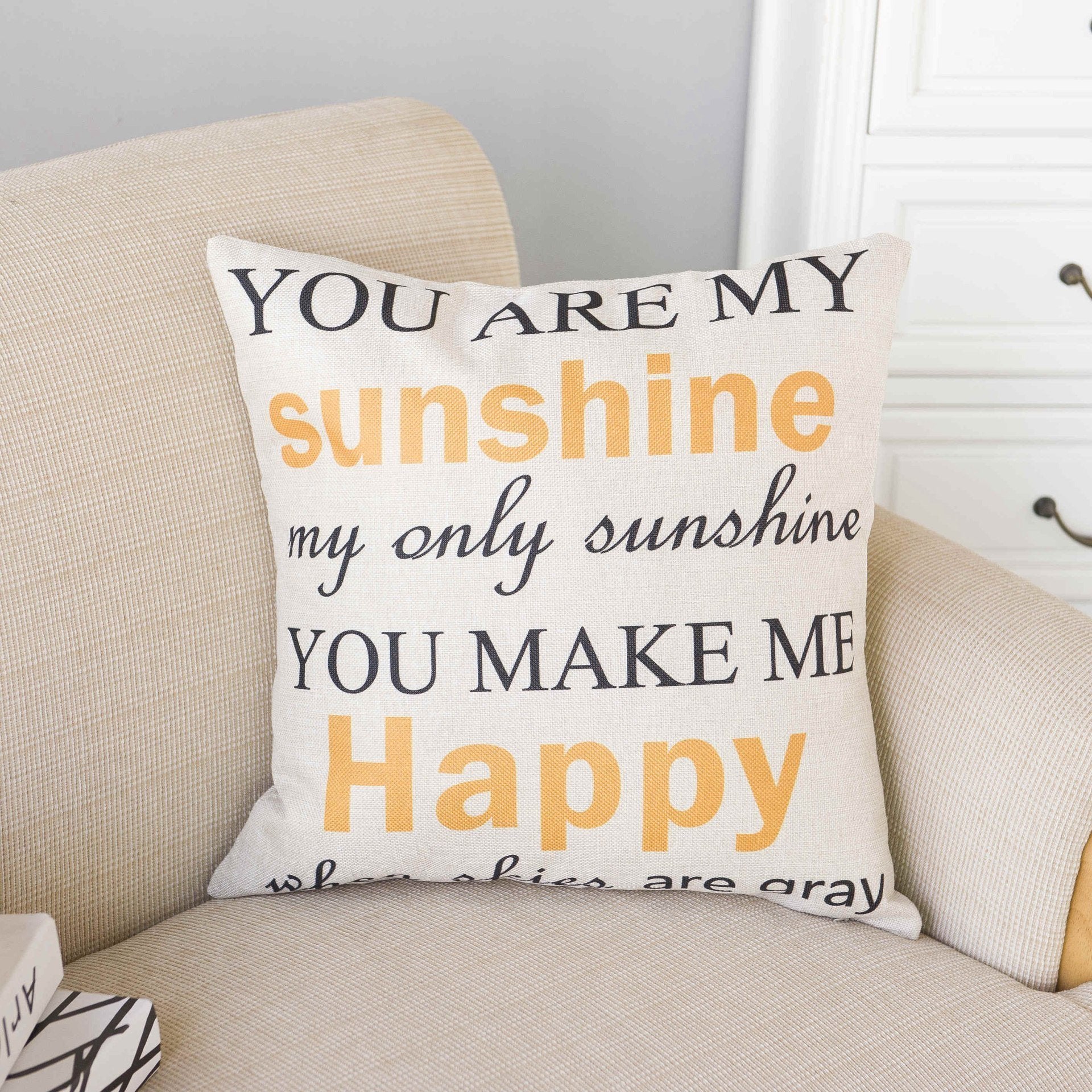 You Are My Sunshine Lyric Pillow Cover