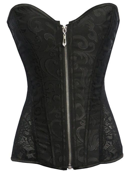 Corset de lingerie en dentelle à fermeture éclair