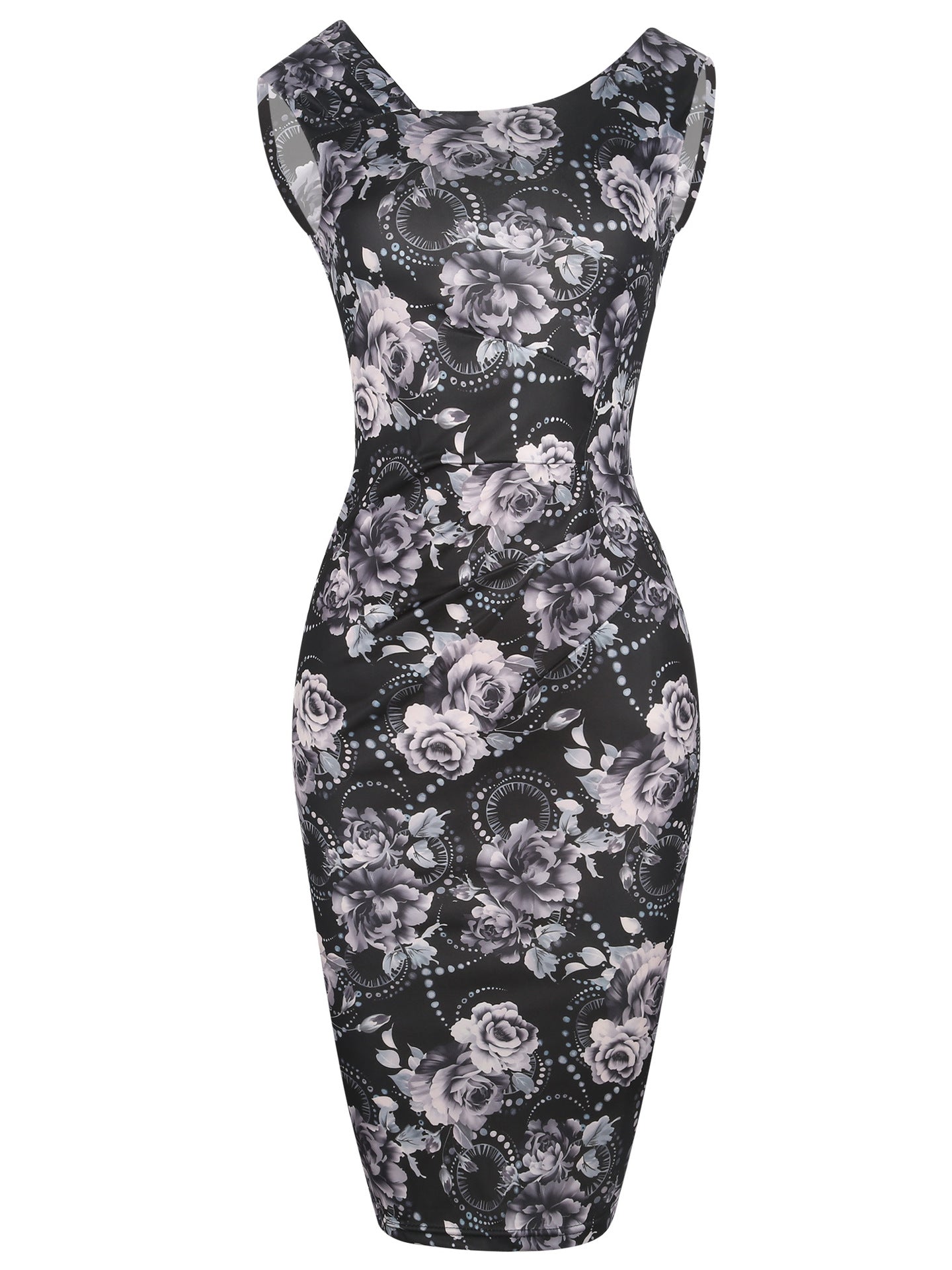 All-Over Print Slinky Sheath Dress - THEONE APPAREL