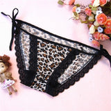 Animal Print and Lace Tie String Panties - THEONE APPAREL
