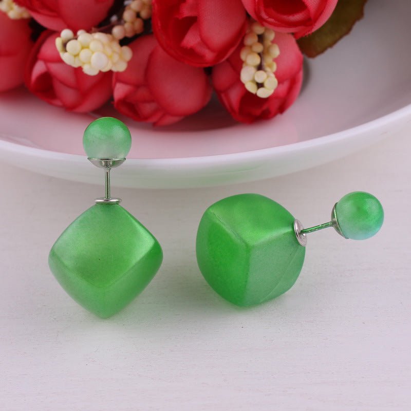 Asymmetrical Cube and Sphere Earrings - THEONE APPAREL