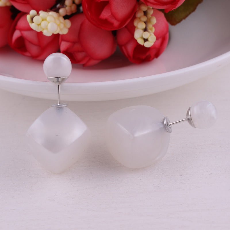 Asymmetrical Cube and Sphere Earrings - THEONE APPAREL