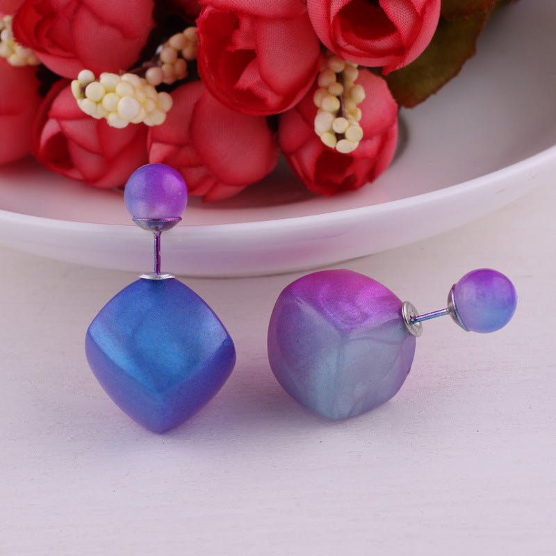 Asymmetrical Cube and Sphere Earrings - THEONE APPAREL