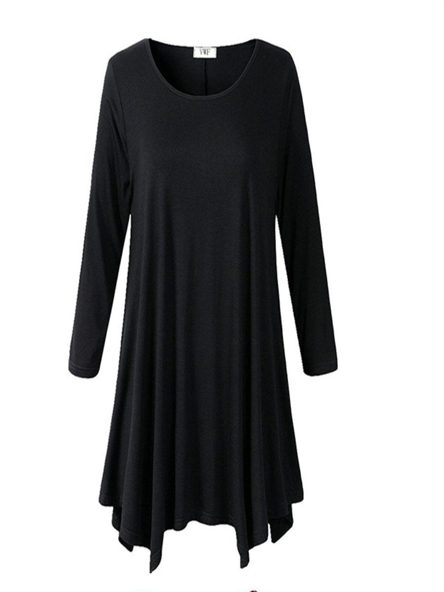 Asymmetrical Hem Sweater Dress - THEONE APPAREL