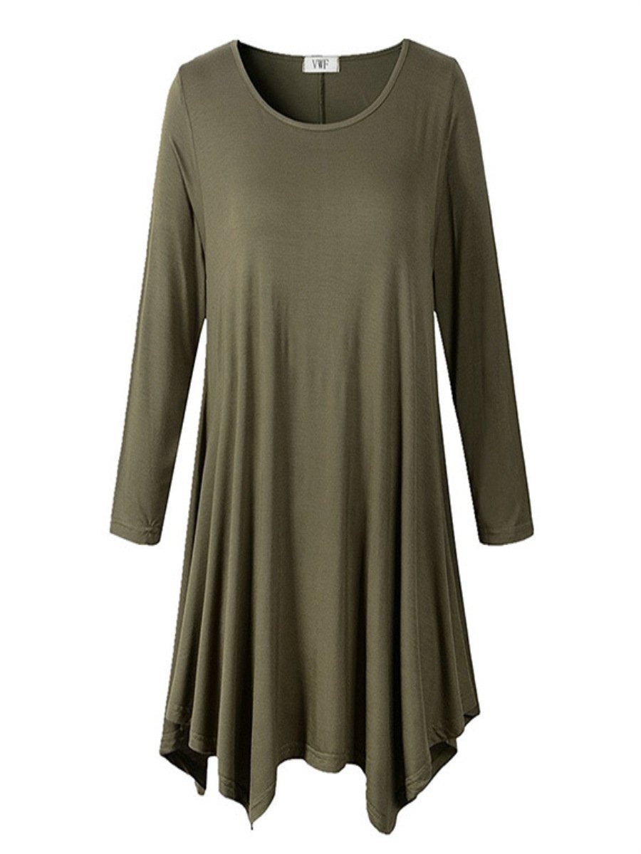 Asymmetrical Hem Sweater Dress - THEONE APPAREL