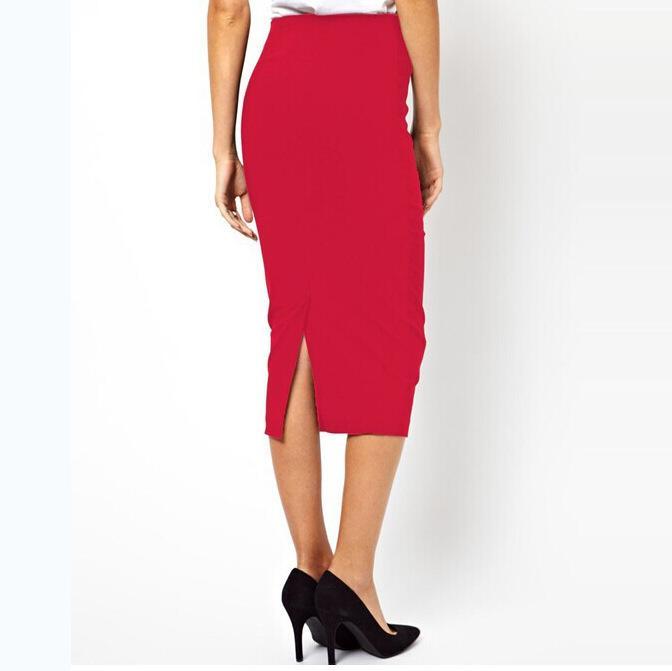 Back Pleat Zip Front Pencil Skirt - THEONE APPAREL