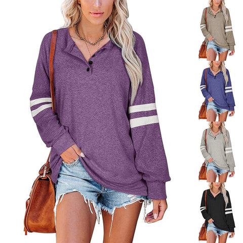 Baseball Tee Inspired Oversized Button Neck Shirt - THEONE APPAREL