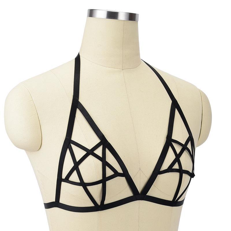 Black Star Open Cup Bra - THEONE APPAREL