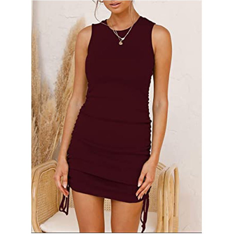 Body Con Tank Top Sleeveless Round Neck Dress - THEONE APPAREL