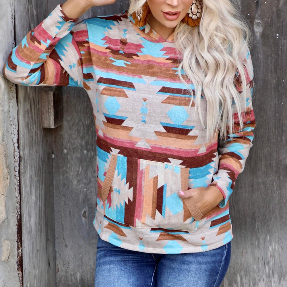 Bohemian Chic Southwestern Inspired Tribal Hoodie - THEONE APPAREL