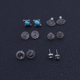 Bohemian Metallic Silver Stud Earrings - THEONE APPAREL