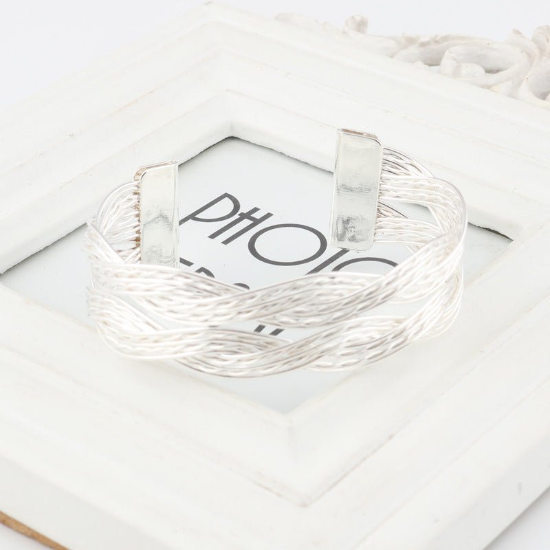 Braided Metal Wire Cuff Bracelet - THEONE APPAREL