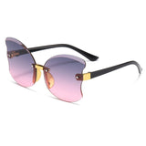 Butterfly Wing Ombre Frameless Plastic Sunglasses - THEONE APPAREL